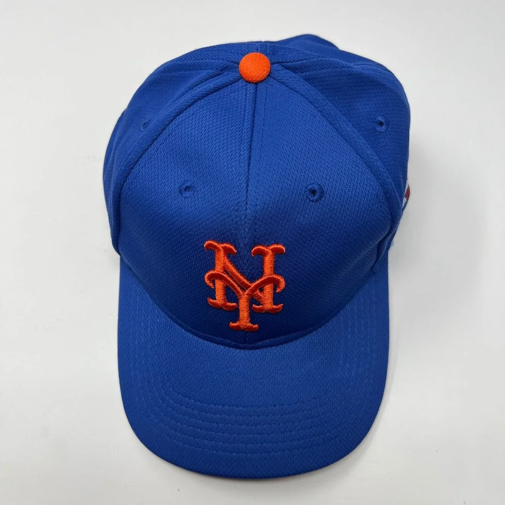 New York Mets MLB Baseball Hat OC Sports Blue Orange OSFM Adjustable Mesh Cap